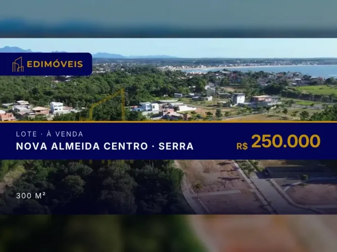 Nova Almeida Centro: Lote à venda, 2 terrenos planos próximos à praia