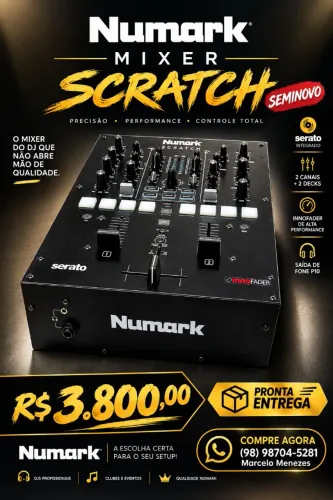 MIXER NUMARK SCRATCH "SEMINOVO"