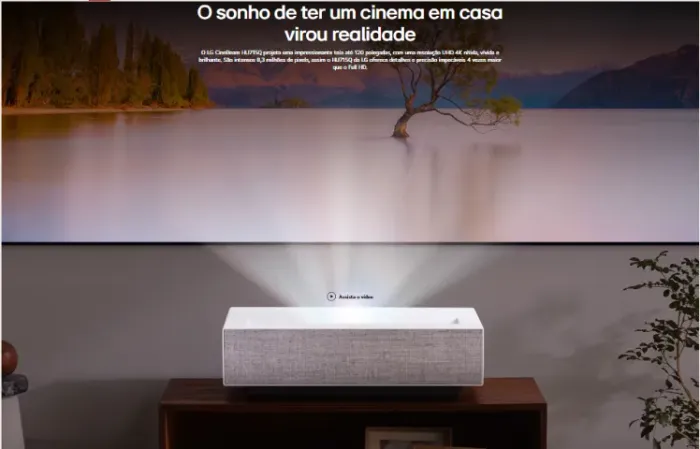 Projetor Curta Distância LG CineBeam UHD 4K 120' Laser - HU715QW