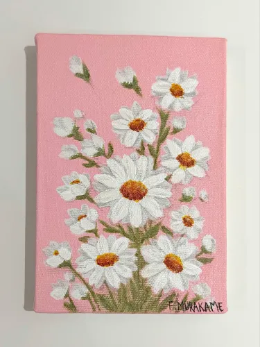 Pintura de flor em tinta acrílica 10x15 feito à mão