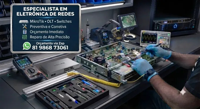 Manutenção Microtik,SW e OLT. Orçamento imediato via zap 