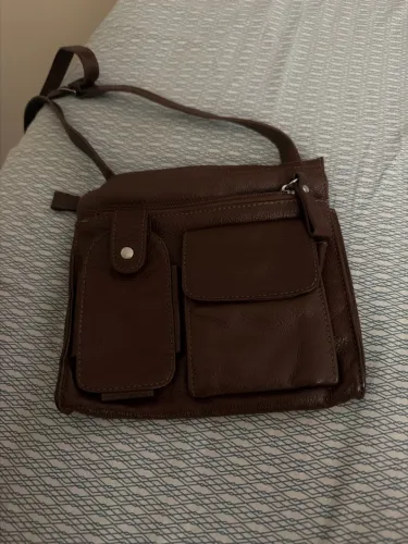 Bolsa couro marrom