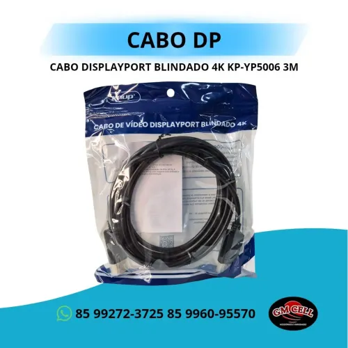 Cabo Display Port 3 metros knup