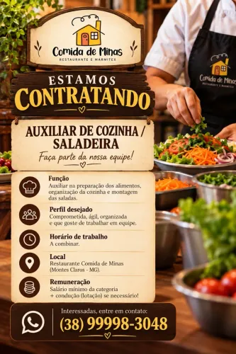 Auxiliar de cozinha/cozinheira