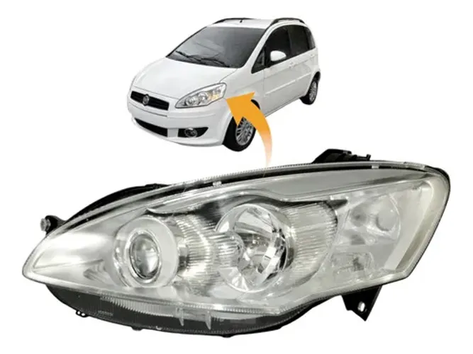 Farol Fiat Idea 2011 2012 2013 2014 2015 2016 Cromado Le Esquerdo