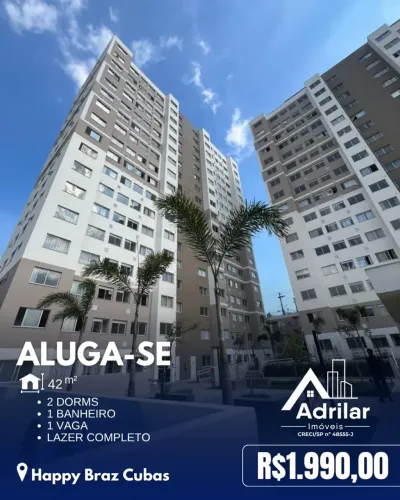Imóvel para aluguel possui 42 metros quadrados com 2 quartos