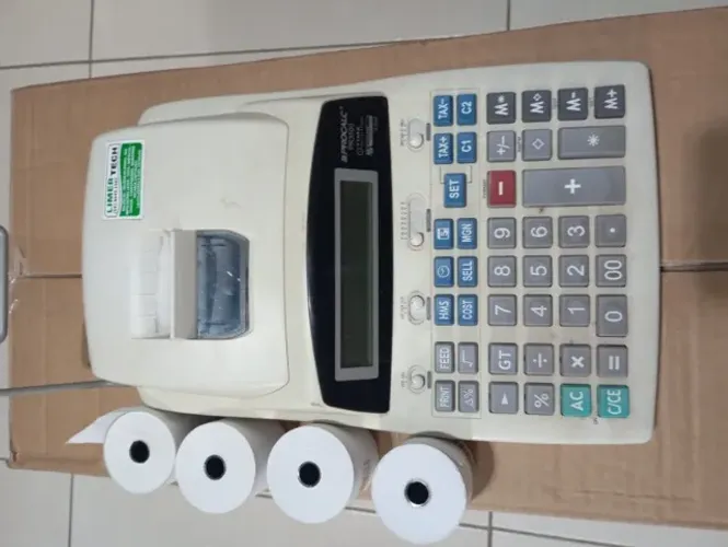 Calculadora De Mesa PROCALC PR3500 Impressão Profissional 12 Dígitos + 4 BOBINAS