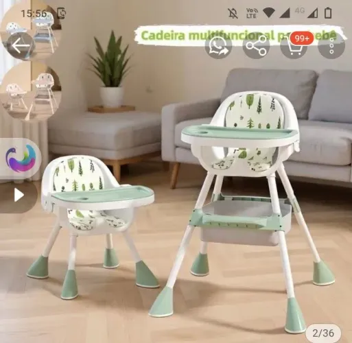 Cadeirinha de alimentação meu BB não se adaptou se ele sentou três vezes nela foe muito