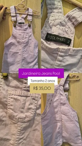 Jardineira conton 2 anos lilás