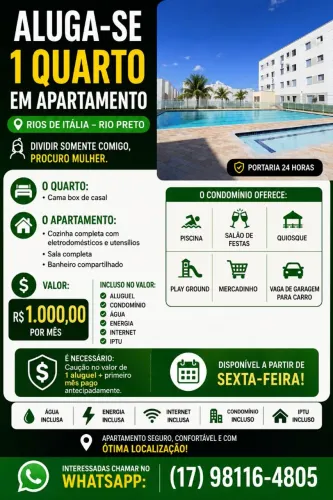 Aluga- se quarto ( Feminino )