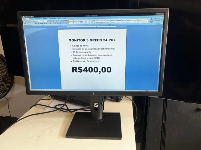 Monitor ajustável 3 green 24 pol