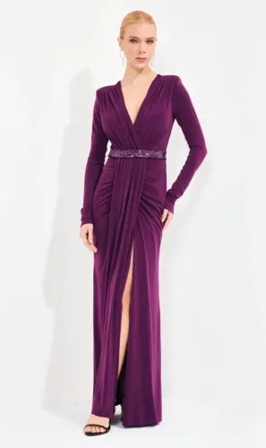 vestido de festa longo uva