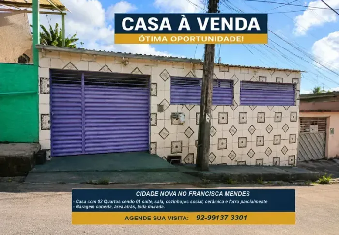 C NOVA, no Francisca Mendes, Imóvel de 03 Quartos, 02 wcs