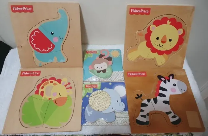 Coleção de Quebra-cabeça para bebês Fisher Price com 6