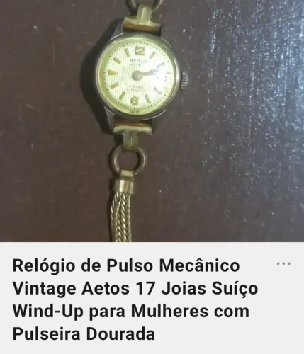 Relógio Feminino Vintage Aetos Genève 17 Joias Suíço