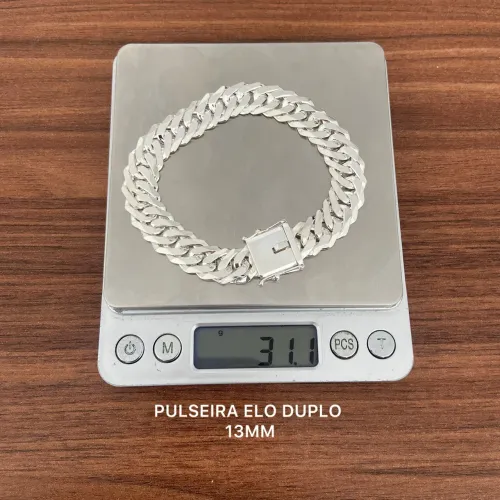 Pulseira dê 13mm Elo Duplo ( Prata925) 31,1g