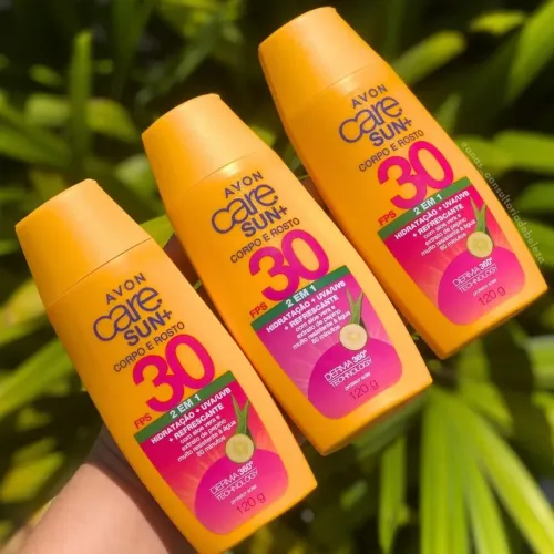 Protetor solar Avon corpo e rosto FPS 30