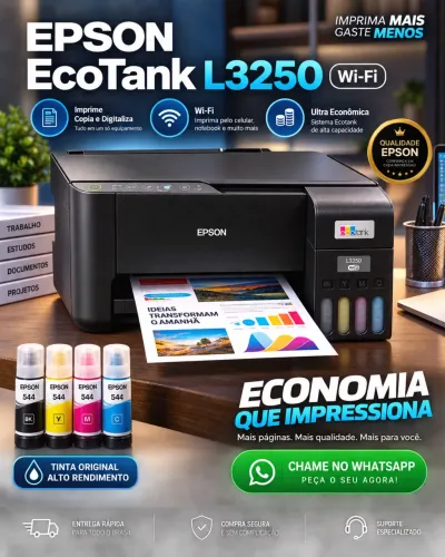 Impressora Multifuncional Epson EcoTank L3250 Seminova Wi-Fi Tanque de Tinta