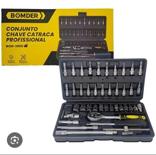 Kit Jogo de Chaves Catraca Soquete 46 Peças