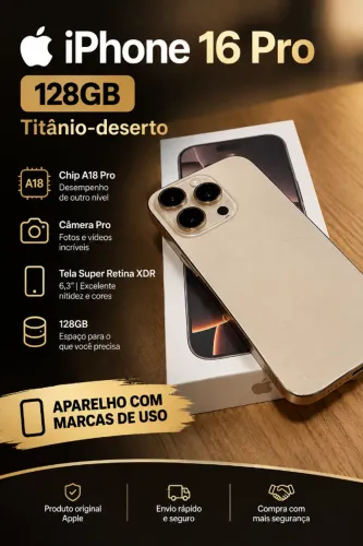 Iphone 16 Pro 128Gb - Titânio-Deserto