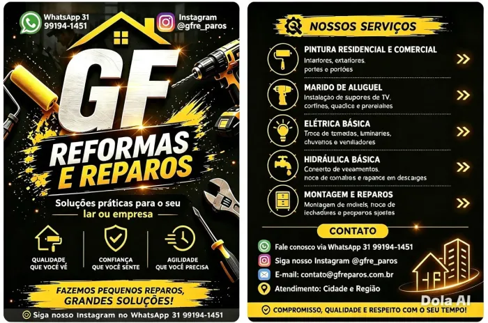 Marido de aluguel, manutenções e reformas.