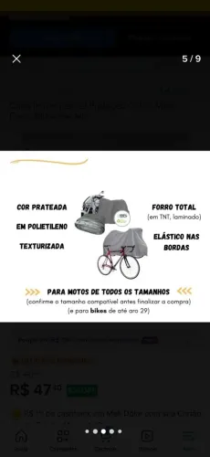 Cobertor de proteção para motos.