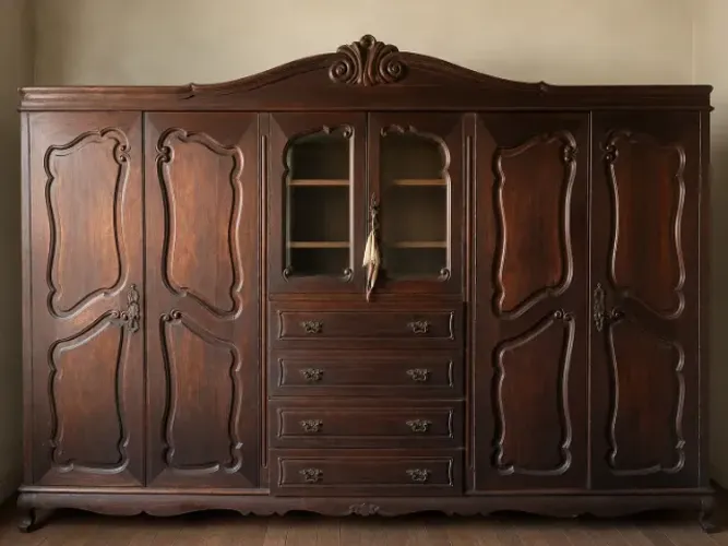 Guarda- roupa em jacarandá estilo chipandelle com 6 portas