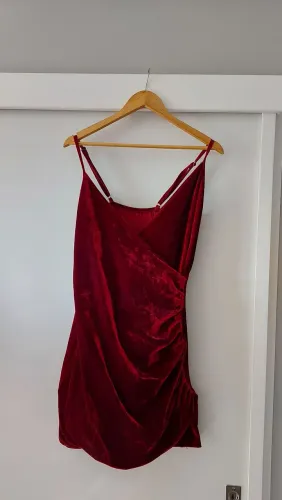 Vestido veludo vermelho festa
