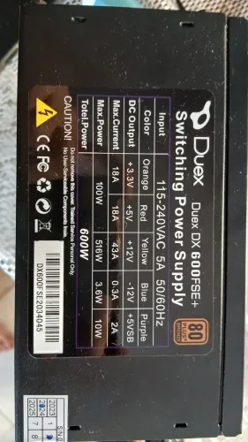 Vendo fonte duex de 600w 80 plus nova, e processador I5 11400F novo porém sem a caixa