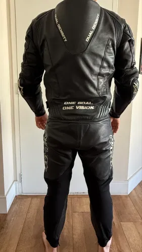 Macacão alpinestars racing 2 peças de couro para pista