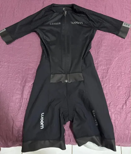 Macaquinho Woom Ice Carbon Preto Ciclismo Triatlhon