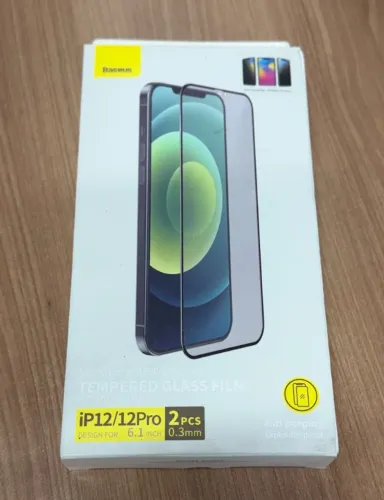 Kit Par Película Baseus Privacidade Vidro Temperado Iphone 12/12 Pro Caixa
