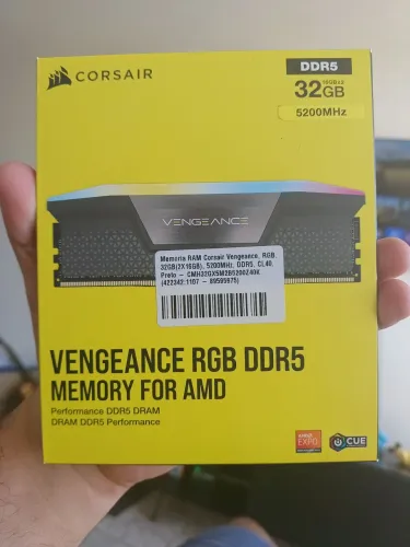 Memória RAM Corsair Vengeance ddr5, 32gb(2x16), 5200MHz, CL40