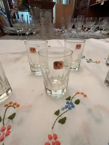 Jogo de 6 copos de cristal Reymond lapidados à mão