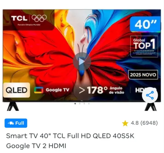 Tv Qled 40 polegadas 