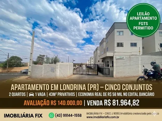? LONDRINA - Apartamento por Apenas 81 Mil no LEILÃO!