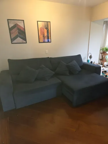 Sofá seminovo suede com chaise - venda urgente (mudança)