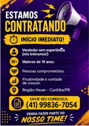 Vaga- Consultor de vendas