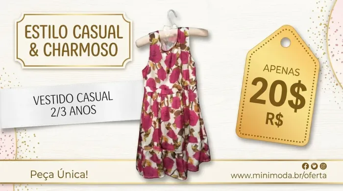 Vestido casual 2/3 anos