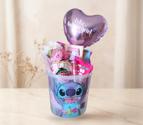 Cesta de Presente - Balde Stitch