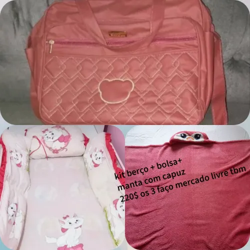 Kit berço americano pintado a mão de menina