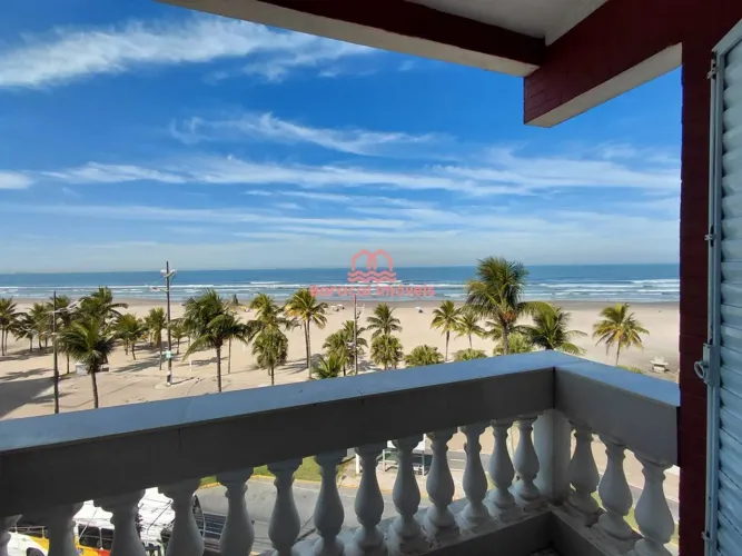 Apartamento para locação frente o mar, Ocian, 1 dorm, elevador, mobiliado, vaga