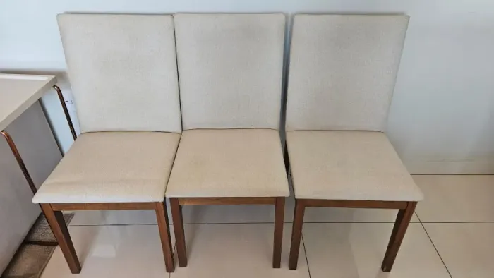 Cadeira de mesa de jantar Linho - Usadas - Tenho 6 cadeiras
