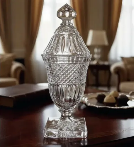 Bomboneira / Compoteira / Baleira Vintage de Cristal Lapidada à Mão