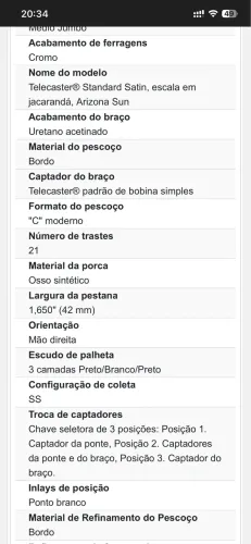 Guitarra Fender Telecaster Standard Satin