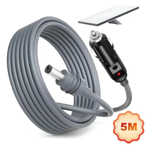 Cabo 12v 5 metros para starlink mini fonte tomada carro 5M