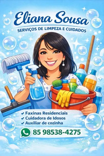 Cuidadora de idosos e serviços de limpeza