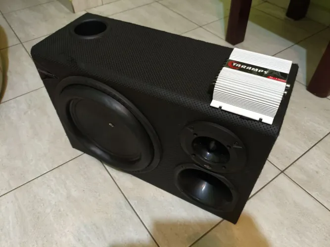 Caixa Trio Falcon 12? + Módulo Taramps TL1500 V2 - Muito Nova