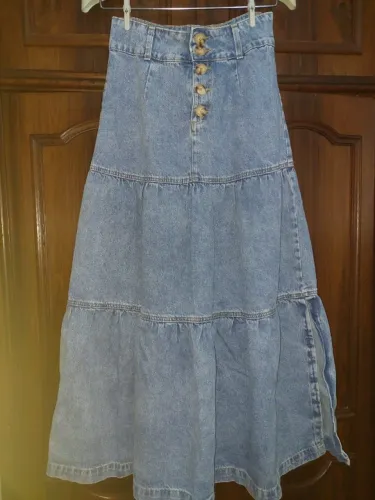 Saia midi jeans 3 Marias 34
