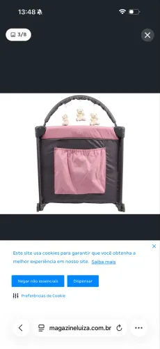 Berço portátil baby style rosa